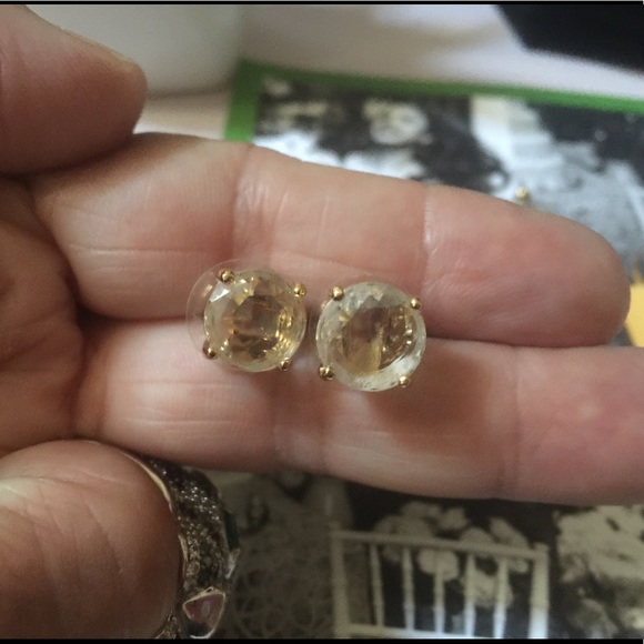 kate spade Jewelry - Kate Spade authentic clear stud earrings LG size